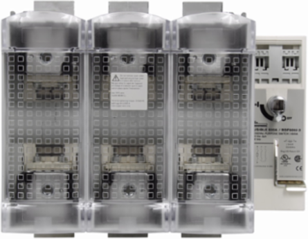Fused Rotary Disconnect Switch 600A, 600 Vac/Vdc, Front Handle, 11.2 Inch Width