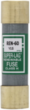 Renewable Fuse 60 Amp, 250 Volt, 10 kAIC, Class H, Time Lag, Ferrule Connection