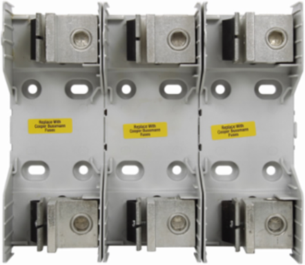 Eaton Bussmann Series RM modular fuse block, 250V, 225-400A, Knife Blade End X Knife Blade End, Three-pole