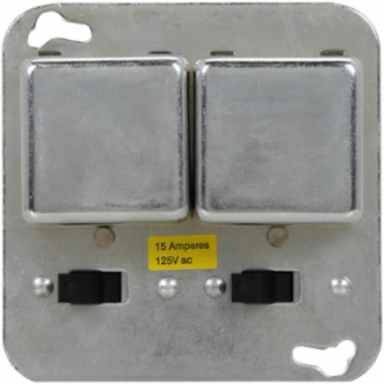 Square Box Cover Unit 4.1 Inch x 2.6 Inch, 125V, 15A, Receptacle Fuse Holder with Switch Control