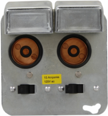 Square Box Cover Unit 4.1 Inch x 2.6 Inch, 125V, 15A, Receptacle Fuse Holder with Switch Control
