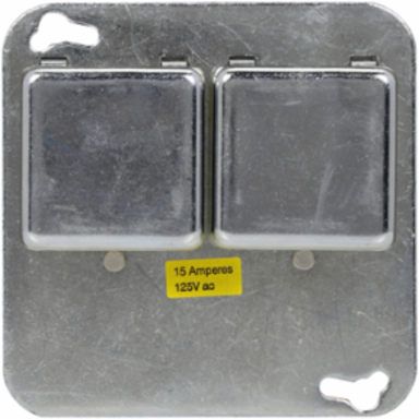 Square Box Cover Unit 125V, 15A, 4.12 Inch Length, Receptacle Fuse Holder