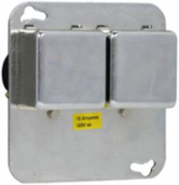 Square Box Cover Unit 125V, 15A, 4.12 Inch Length, Receptacle Fuse Holder