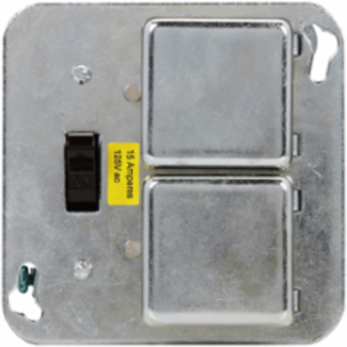 Square Box Cover Unit 125V 15A 2.7 Inch x 4.13 Inch, Receptacle Fuse Holder with Switch Control