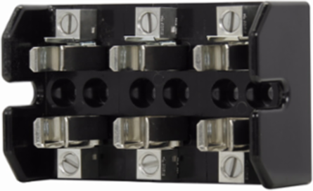 Eaton Bussmann series Class T modular fuse block, 600 Vac, 600 Vdc, 31-60A, Box lug, Three-pole