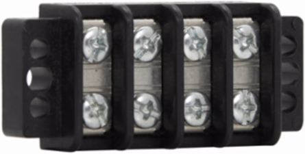 Panel Mount Terminal Block Connector, 18-Pole, 30A, 300V, Black