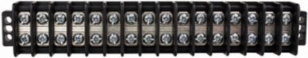 Panel Mount Terminal Block Connector, 16-Pole, 30A, 600V, Black, 2.51 Inch Length