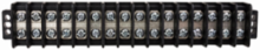 Panel Mount Terminal Block Connector, 16-Pole, 30A, 600V, Black, 2.51 Inch Length