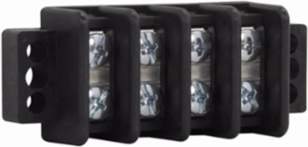 Panel Mount Terminal Block Connector, 12-Pole, 30A, 600V, 14.9 Inch Length