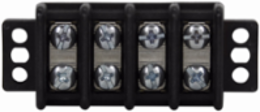 Panel Mount Terminal Block Connector, 20-pole, 30A, 600V, Black, Screw