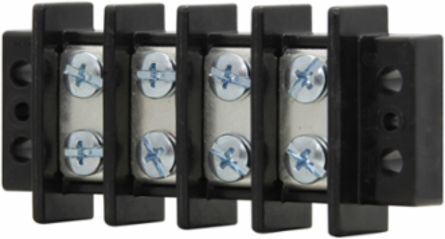 Double Row Terminal Block, 8-Pole, 600V, 75A, 3.89 Inch Length, 1.81 Inch Width