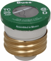 Plug Fuse 25A Time Delay Edison Base 1.16 Inch Diameter 125V Rating