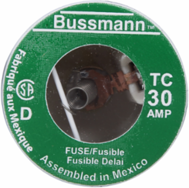 Plug Fuse, 30A Amperage, 125V Voltage, 2.4 Inch Height, Time Delay, Pack of 4