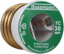 Plug Fuse, 30A Amperage, 125V Voltage, 2.4 Inch Height, Time Delay, Pack of 4