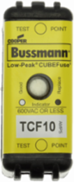 Time-Delay Fuse, 10A, 600 Vac/300 Vdc, 300 kAIC, Finger Safe, Glass Filled PES