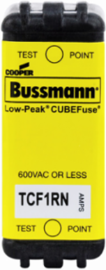Time-Delay Fuse, 1A, 600 Vac/300 Vdc, 300 kAIC, Finger Safe, Glass Filled PES