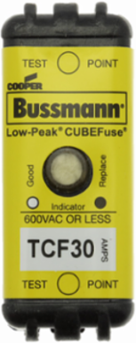 Time-Delay Fuse, 30A, 600 Vac/300 Vdc, 300 kAIC with Indicator, Finger Safe
