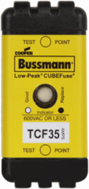 Finger Safe Fuse 600 Vac/300 Vdc 35A 300 kAIC Indicating Time Delay