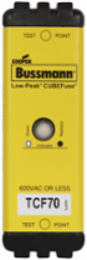Time-Delay Fuse, 70A, 600 Vac/300 Vdc, Finger Safe, Class CF, Glass Filled PES