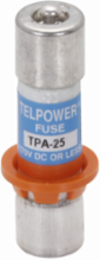 Telecommunication Fuse 170 Vdc, 25A, 100 kAIC, Ferrule End X Ferrule End