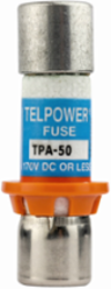 Current-limiting Telecommunication Fuse 50A, 170 Vdc, 100 kAIC, Ferrule end X Ferrule end