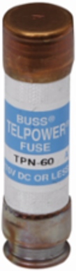 Telecommunication Fuse 170 Vdc 35A 100 kAIC Non-Indicating Ferrule End x Ferrule End