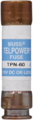 Telecommunication Fuse 170 Vdc 35A 100 kAIC Non-Indicating Ferrule End x Ferrule End