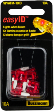 Automotive Fuse Holder, Fast Acting, 10A, 32Vdc, 0.43 Inch Length, Value Pack 10