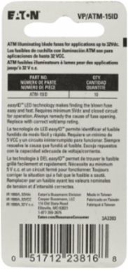 Fast Acting Fuse Holder 15A 32Vdc Compact 0.15 Inch Width Value Pack 10