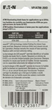 Fast Acting Fuse Holder, 20A, 32 Vdc with Non-Indicating Fuse, Value Pack 10