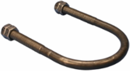 150M Standard U-Bolt, Steel, Plain, 3" Pipe, 3.5" OD, 1/2" Rod