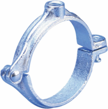 455 Malleable Split Ring Hanger, Plain, 2" Pipe, 2.375" OD, 3/8" Rod