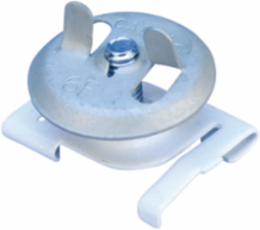 4G16 Twist Clip with Wing Nut, Spring Steel, Painted, White, 0.563" Screw