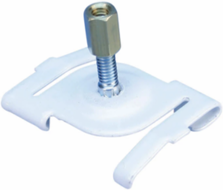 4G8 Twist Clip for Track Lighting, Painted, White, 15/16" T-Grid, #8 Screw, 5/8" Screw, Brass Barrel Nut
