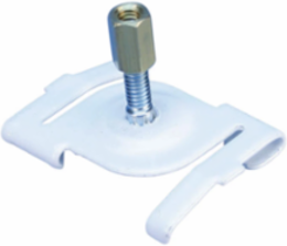 4G8 Twist Clip for Track Lighting, Painted, White, 15/16" T-Grid, #8 Screw, 5/8" Screw, Brass Barrel Nut