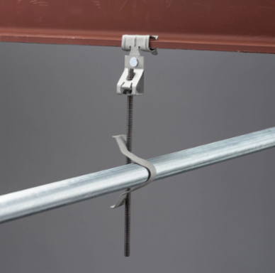 nVent CADDY Rod Lock Spring Steel Rod Hanger to Flange Clip, 1/4" Rod, 1/8"–1/4" Flange