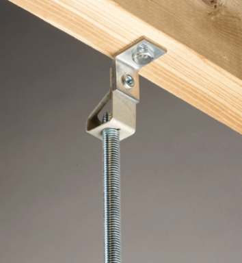 Threaded Rod Hanger w/Angle Bracket 0.25" Hole 1 Plain, 0.25" Hole 2 Threaded