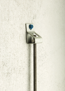 Thread Install Rod Hanger, 0.375" Hole 1, Threaded, 0.25" Hole 2