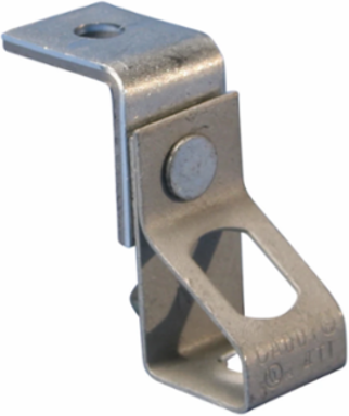 Thread Install Rod Hanger with Angle Bracket, 0.25" Hole 1, Plain, 0.375" Hole 2, Threaded