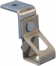 Thread Install Rod Hanger with Angle Bracket, 0.25" Hole 1, Plain, 0.375" Hole 2, Threaded