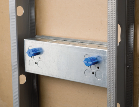 Adjustable Far-Side Box Support, Plastic, 1 1/2" Box Depth