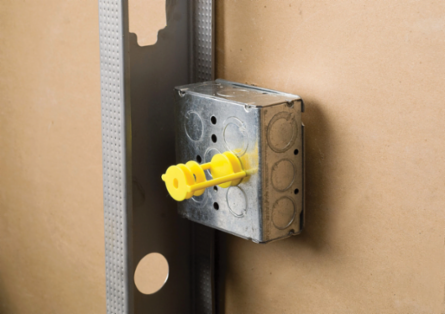 Adjustable Far-Side Box Support, Plastic, 2 1/8" Box Depth