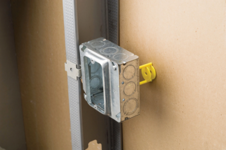 Adjustable Far-Side Box Support, Plastic, 2 1/8" Box Depth