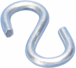 S Hook, Steel, Plain, 0.12" dia