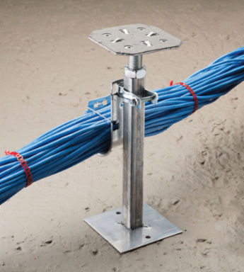 nVent CADDY Cat HP J-Hook with Pedestal Clamp, 2" dia, 3/4" Square, 7/8"-1 1/8" Round Pedestal