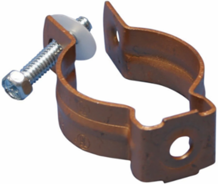 Bolt Close Pipe Clamp for Copper Tube, 2" Copper Tube, 5/16" Hole