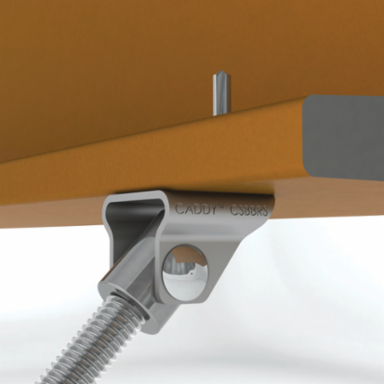 Branch Line Restraint Structure Attachment to Steel, 3/8", 1/2" Rod