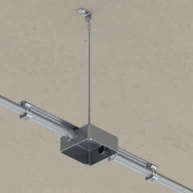 Drop Threaded Rod with Shot-Fire Bracket, 12", 1/4" Rod