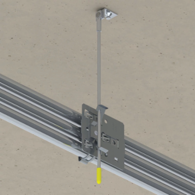 Drop Threaded Rod with Shot-Fire Bracket, 60", 1/4" Rod