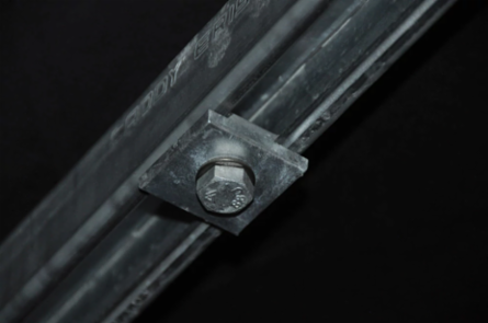 Square Channel Washer, Steel, EG, 3/8" Rod, 0.438" Hole